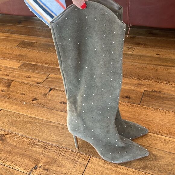 Schutz Maryana Studded Pointed Toe Boot Size 7.5 - Picture 4 of 12